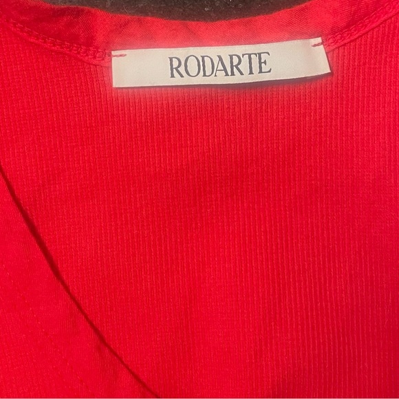 Rodarte "Radarte" Red Ribbed Logo Tank sz M - Picture 3 of 4